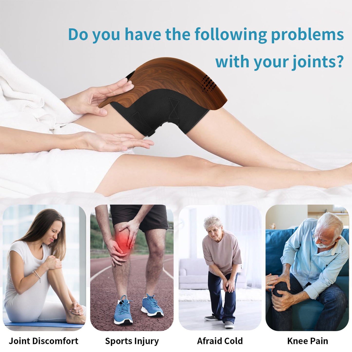 Intelligent Home Use Electric Intelligent Kneading Heating Knee Massager Rechargeable Pain Relief Infrared Laser Vibration Knee Massager